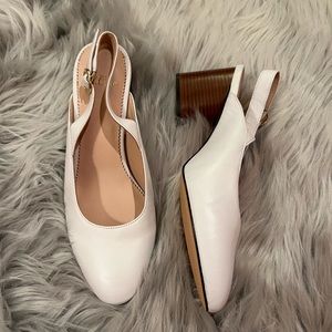 J Crew Millie White Slingback Low Heels